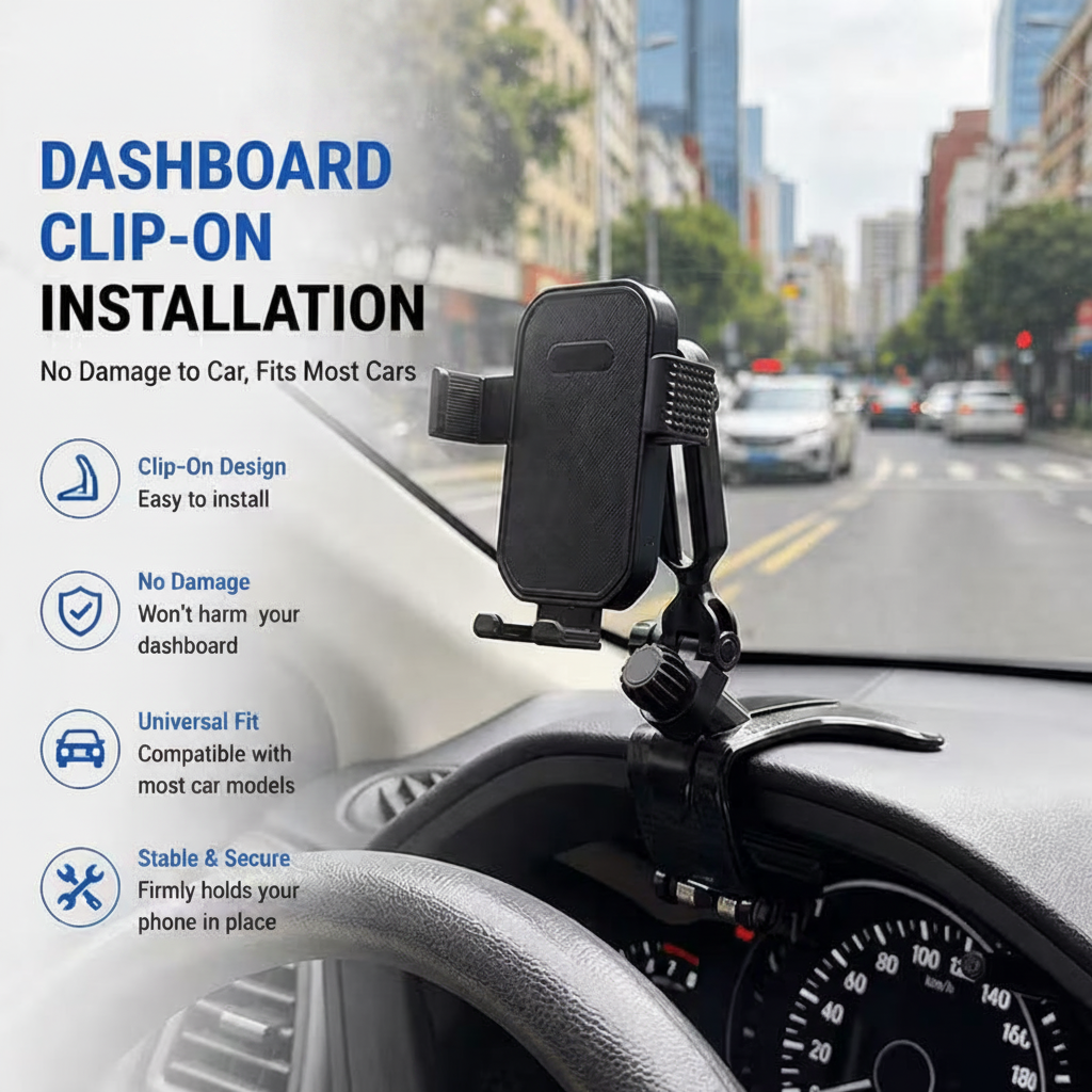 Car phone holder driver perspective