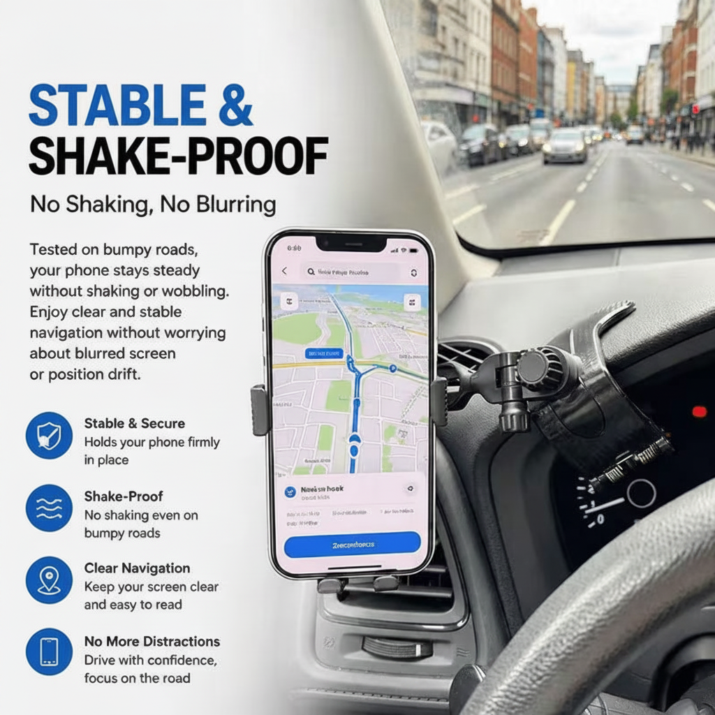 Car phone holder lifestyle road view